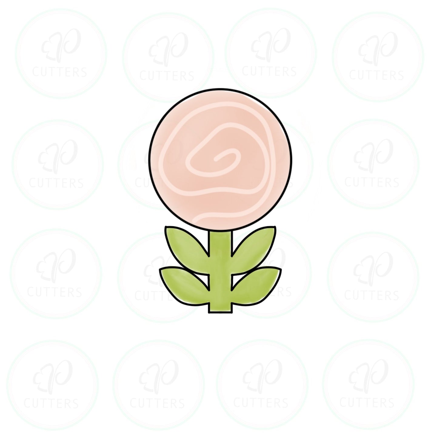 Round Flower Cookie Cutter - Periwinkles Cutters