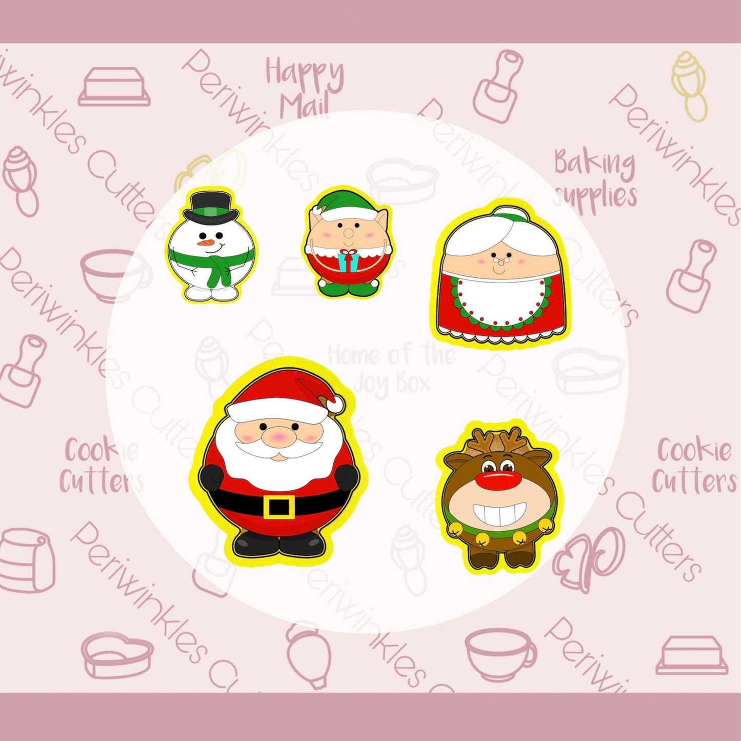 Round Santa Cookie Cutter - Periwinkles Cutters