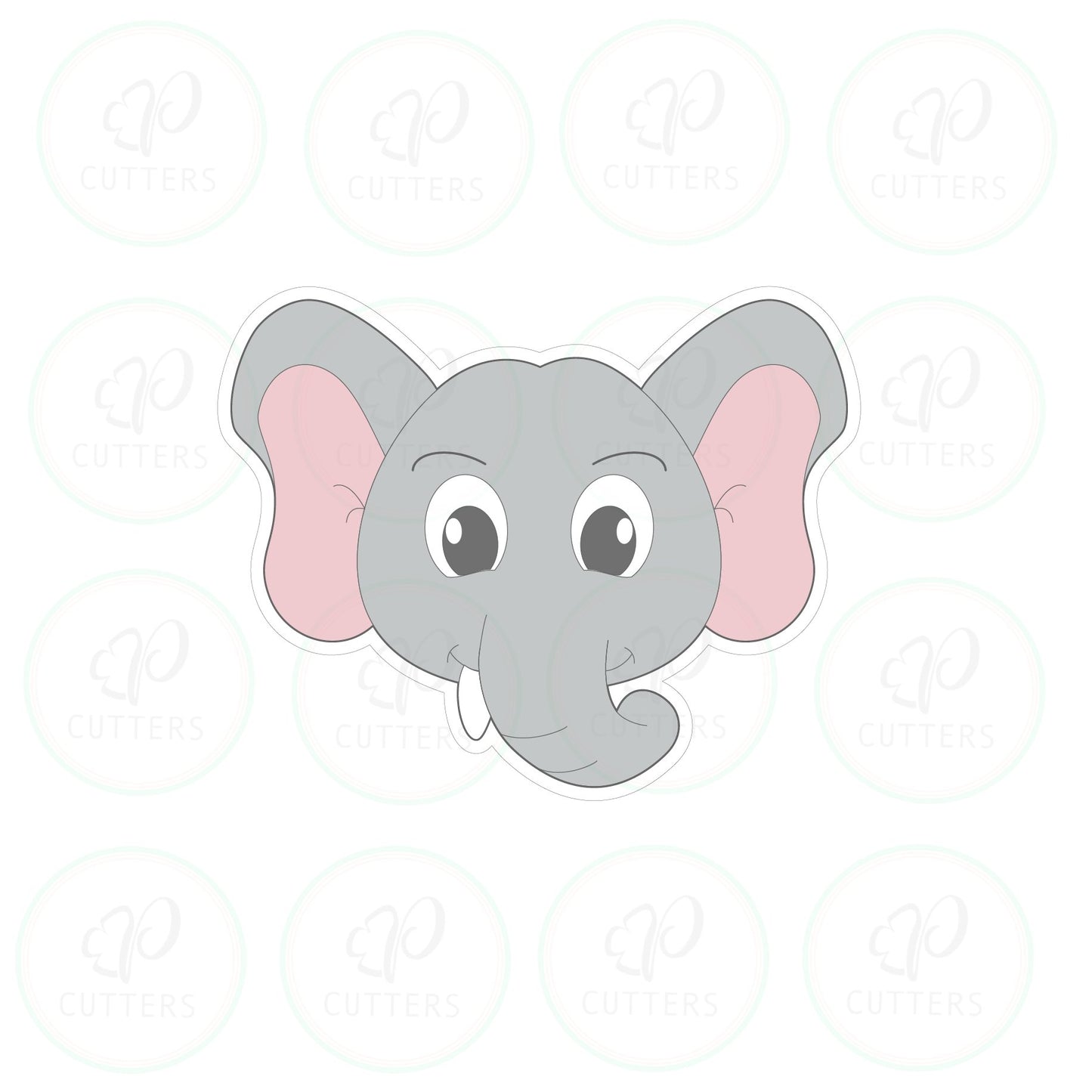 Safari Elephant Head Cookie Cutter - Periwinkles Cutters