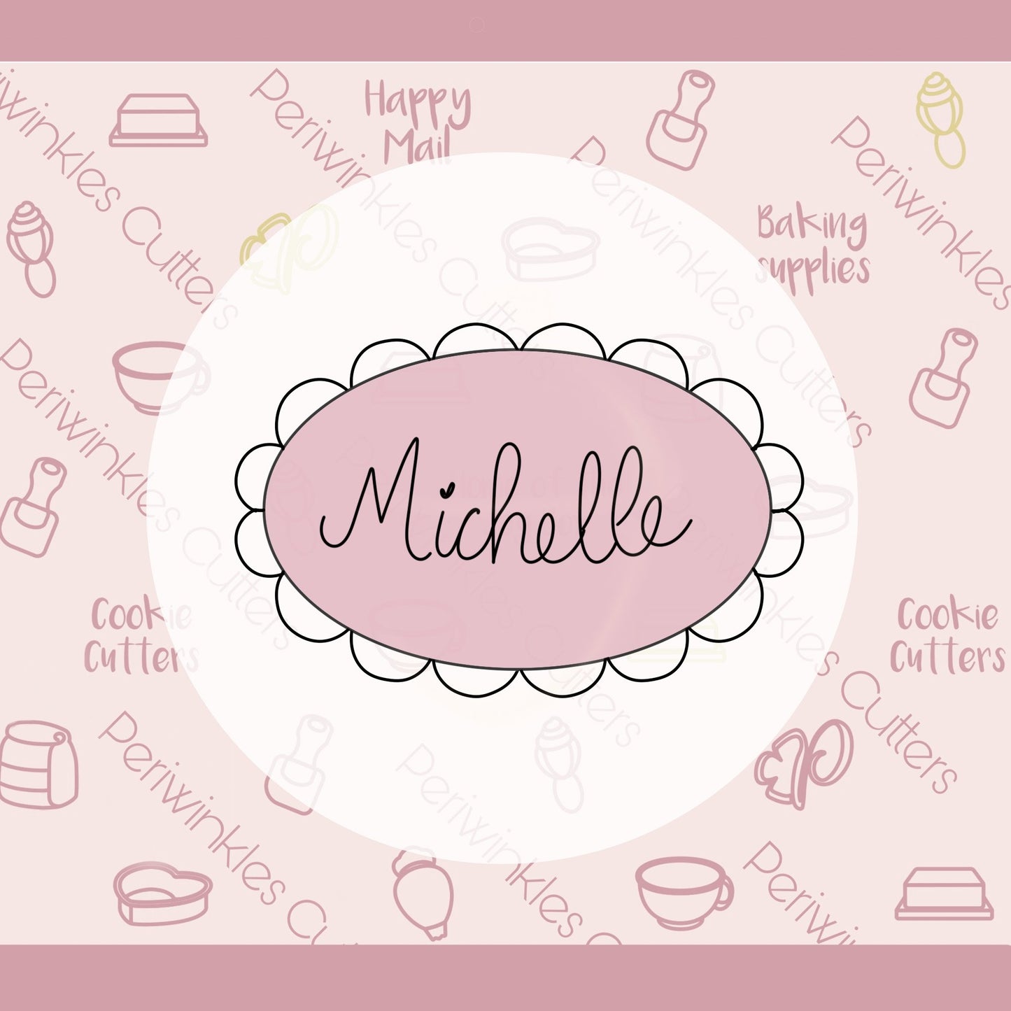 Scalloped Oval Cookie Cutter - Periwinkles Cutters