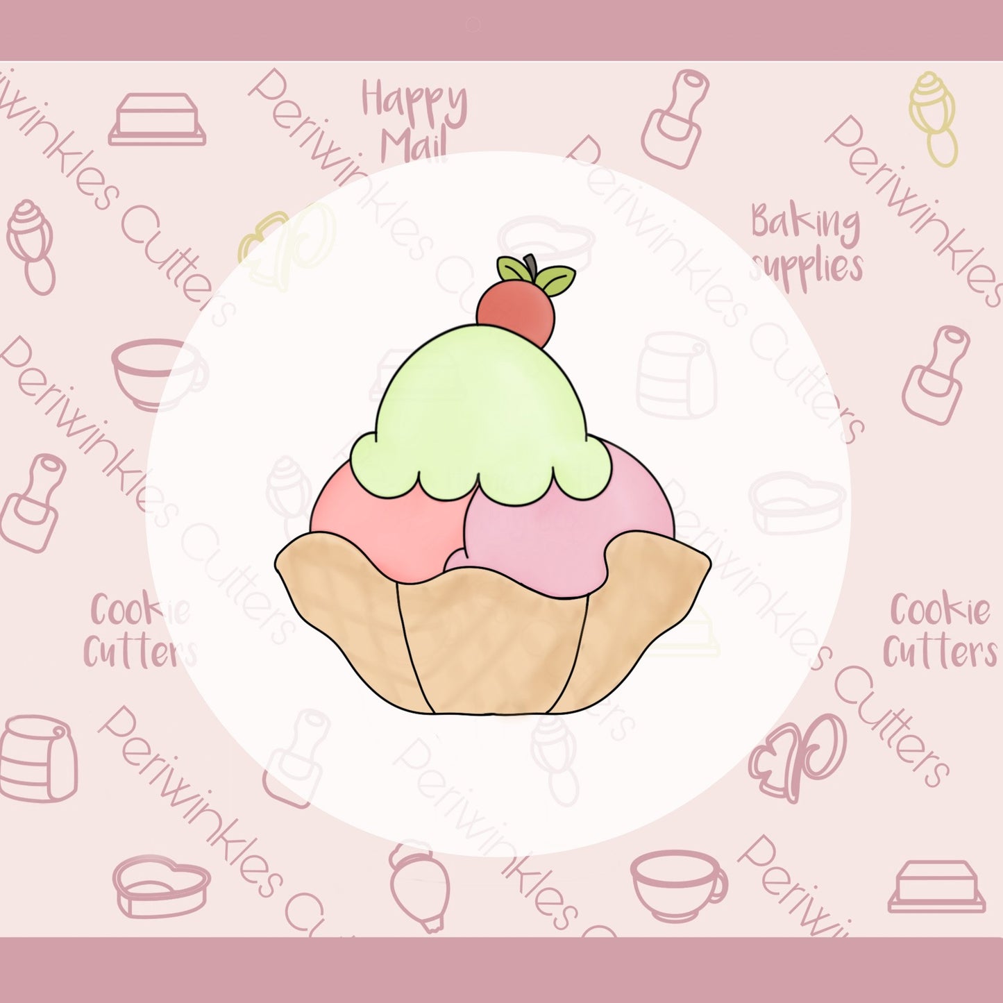 Scoops Basket Cookie Cutter - Periwinkles Cutters