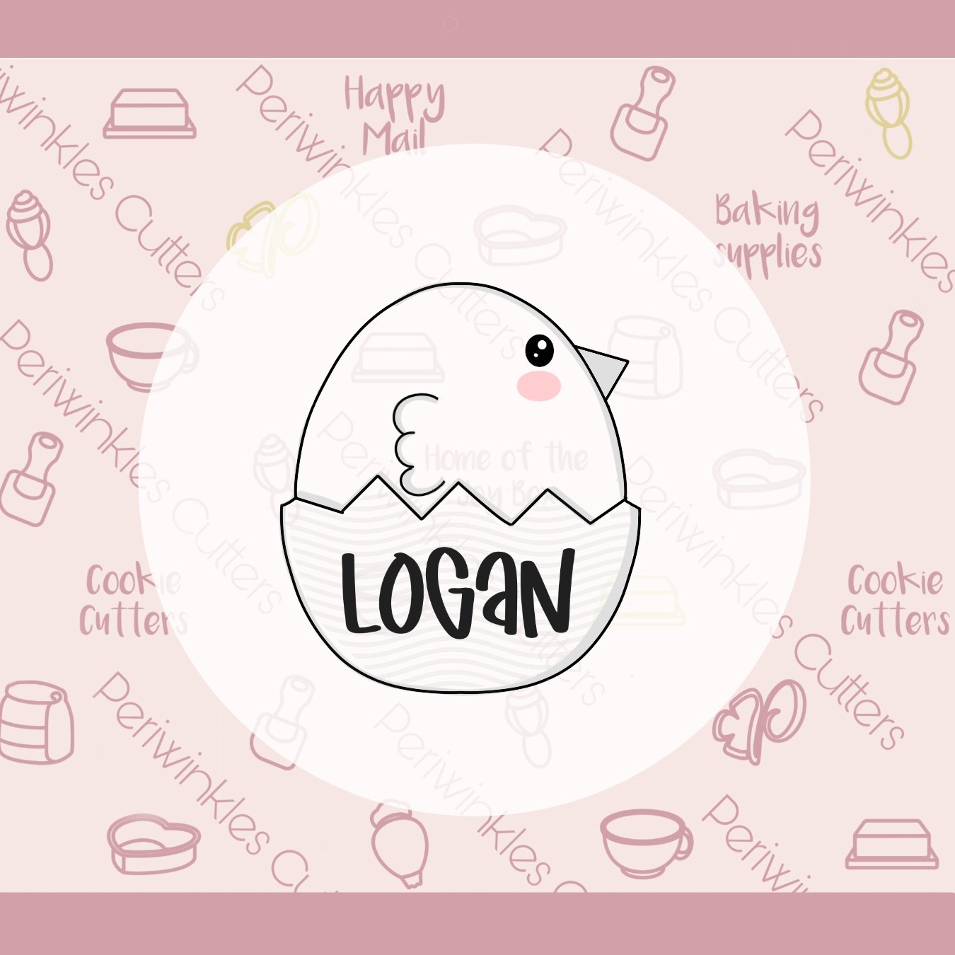 Side Chick in a Shell Cookie Cutter - Periwinkles Cutters