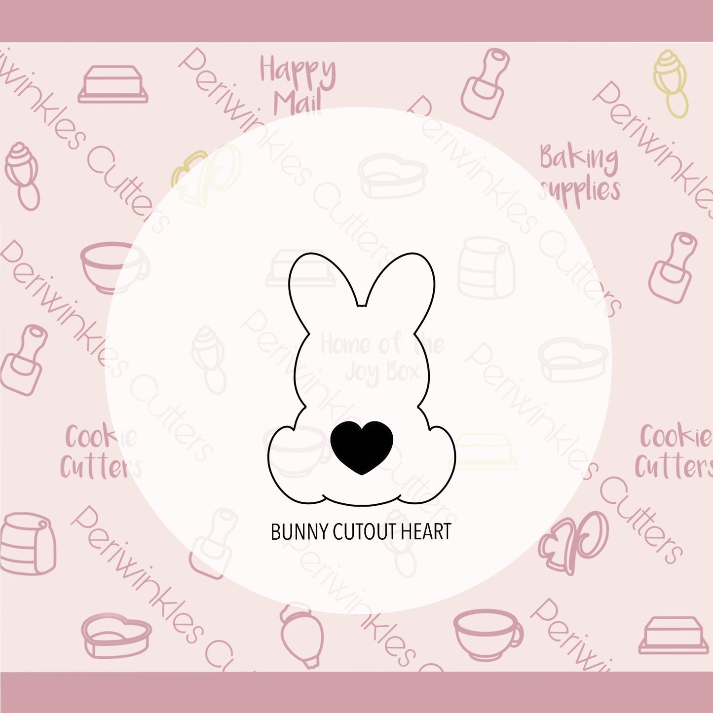 Sitting Bunny Cut Out Tail Cookie Cutter - Periwinkles Cutters