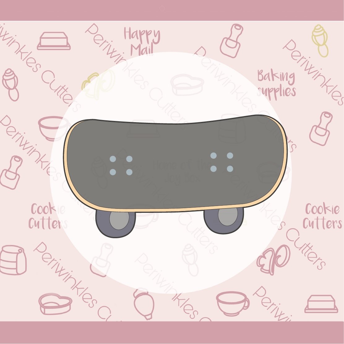 Skateboard Cookie Cutter - Periwinkles Cutters