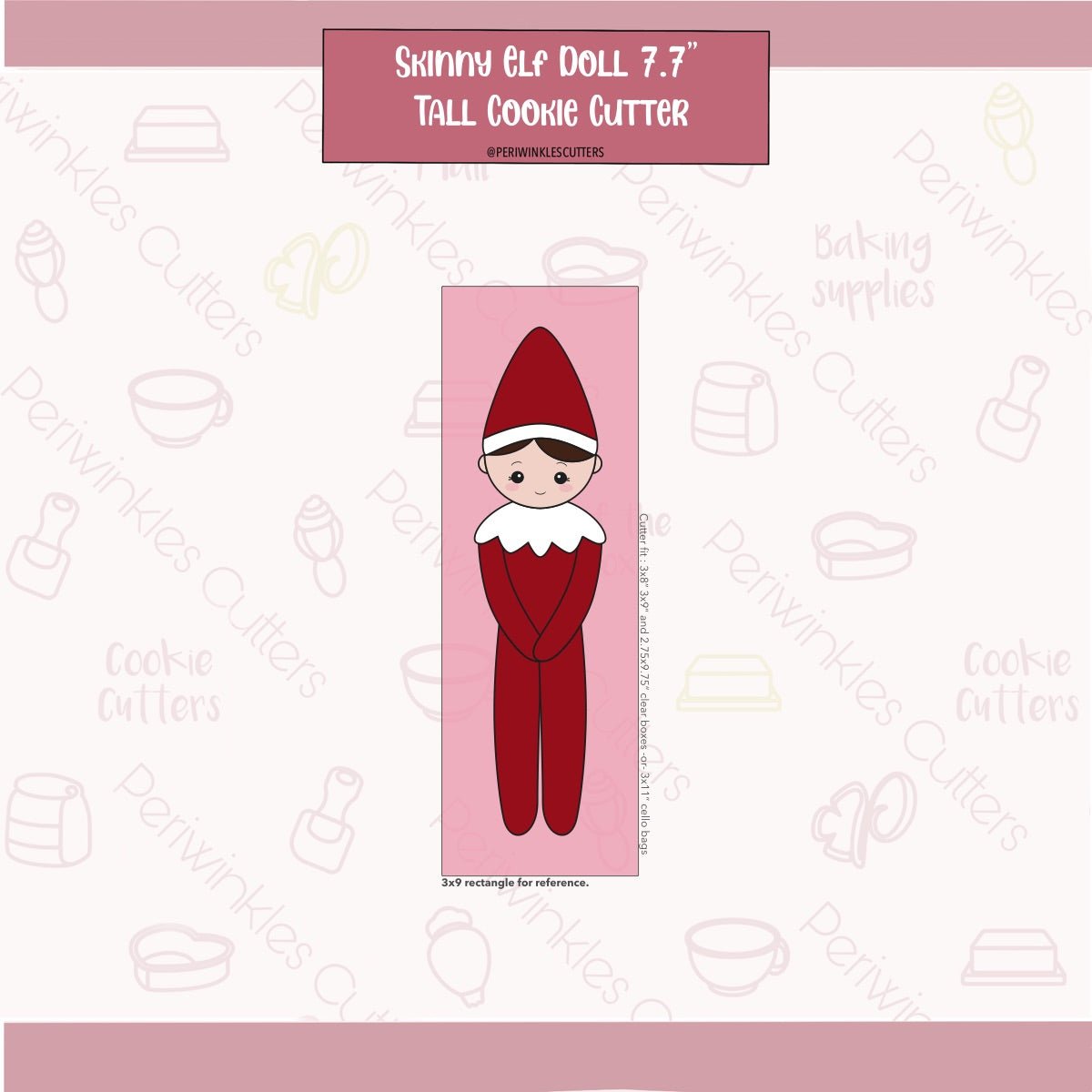 Skinny Boy Elf Cookie Cutter - Periwinkles Cutters Cookie Cutter