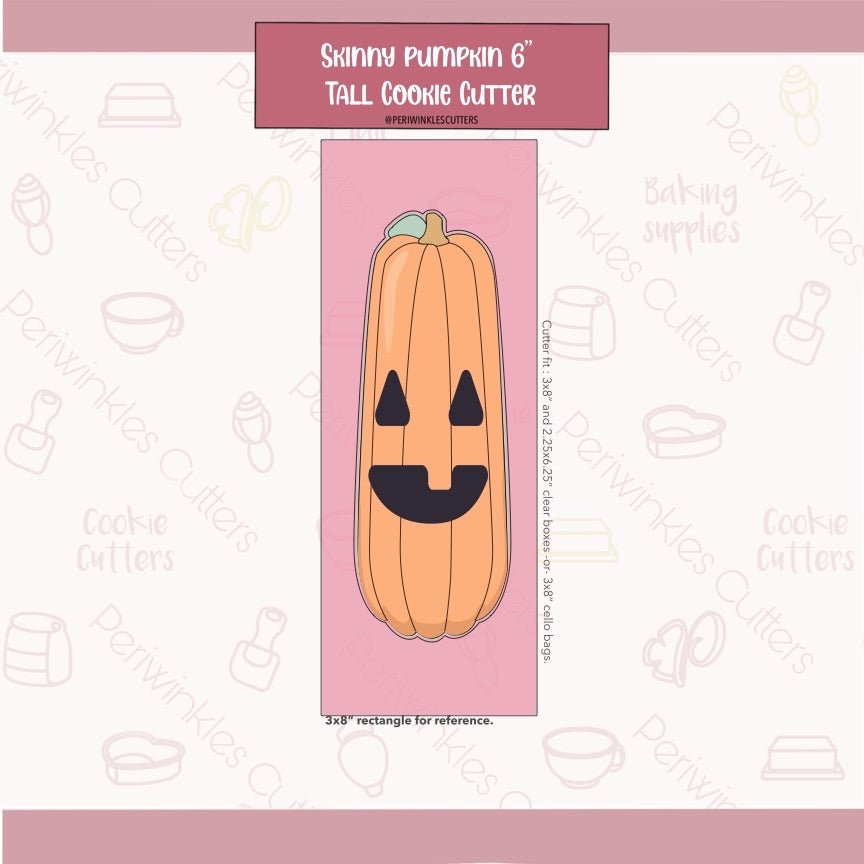 Skinny Pumpkin Cookie Cutter - Periwinkles Cutters Cookie Cutter