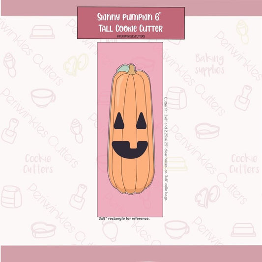 Skinny Pumpkin Cookie Cutter - Periwinkles Cutters Cookie Cutter