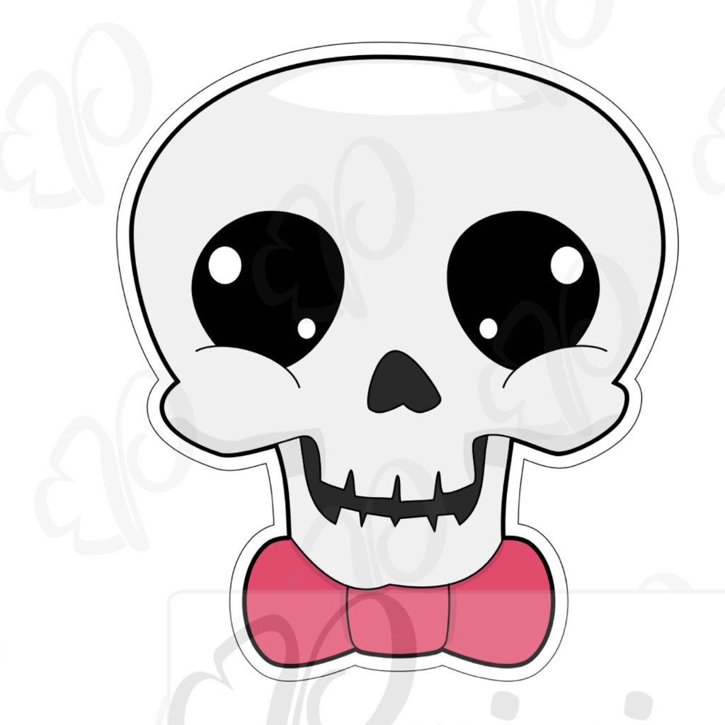 Skull with Bow Tie Cookie Cutter - Periwinkles Cutters
