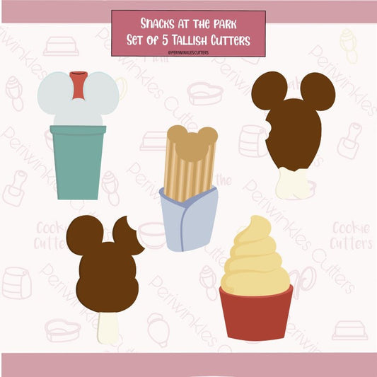 Snacks at the Park 5 Pieces Set - Periwinkles Cutters Cookie Cutters