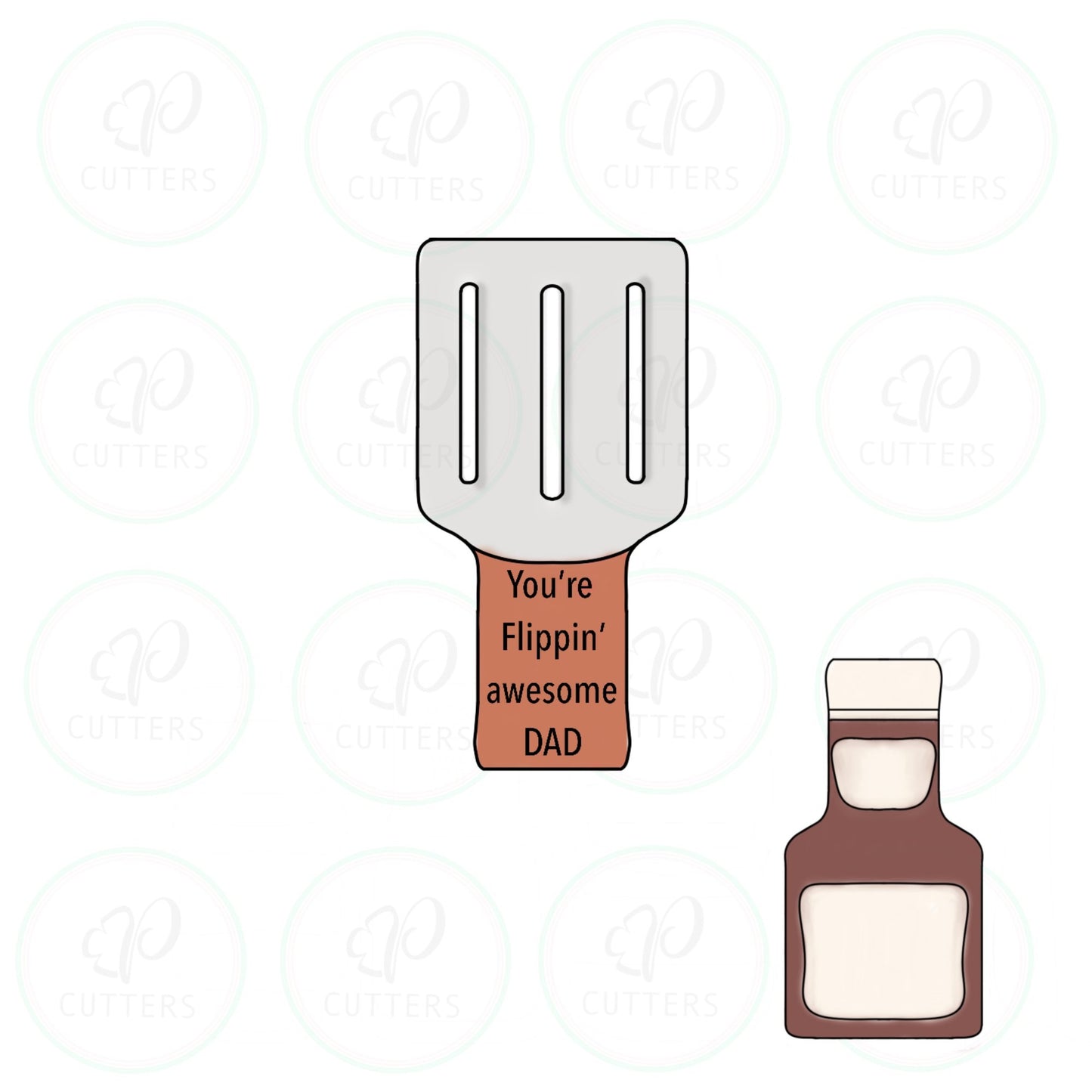 Spatula or BBQ Sauce Bottle TALL Cookie Cutter - Periwinkles Cutters