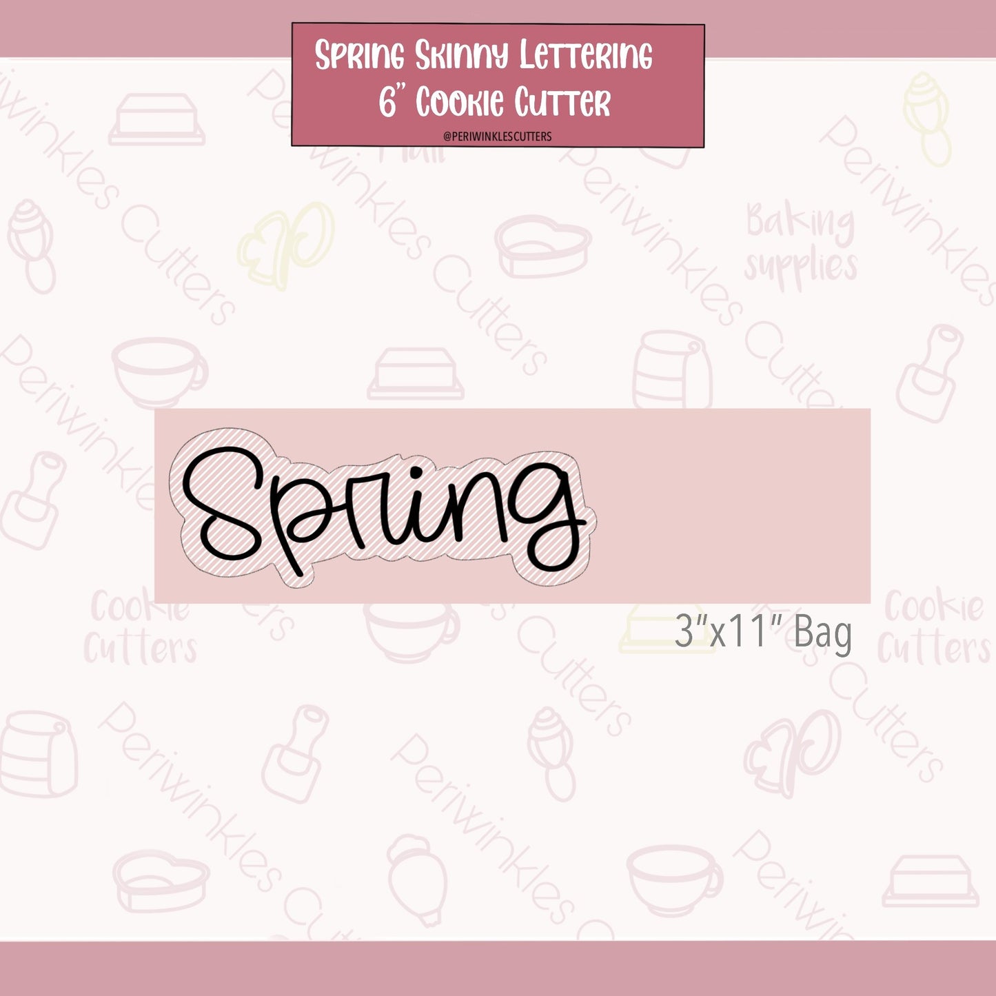 Spring Skinny Lettering Cookie Cutter - Periwinkles Cutters