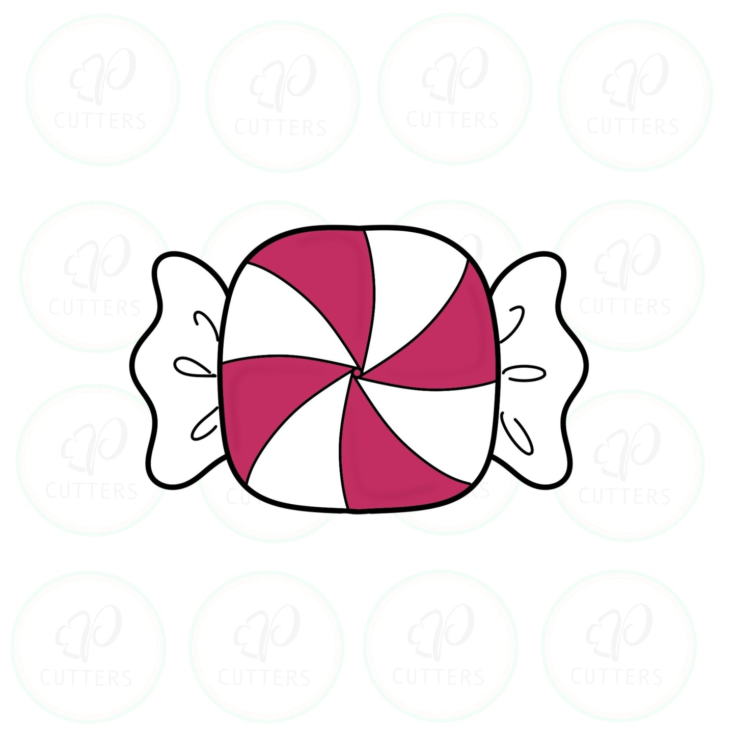 Square Peppermint Candy Cookie Cutter - Periwinkles Cutters