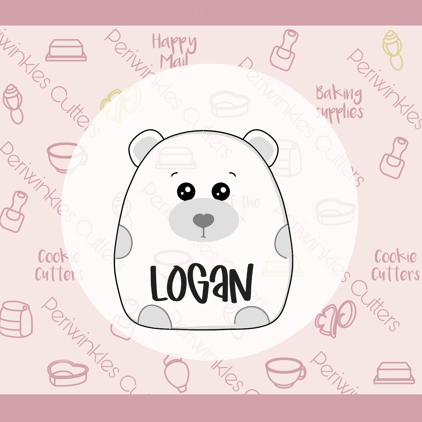 Squish Bear Plush Cookie Cutter - Periwinkles Cutters