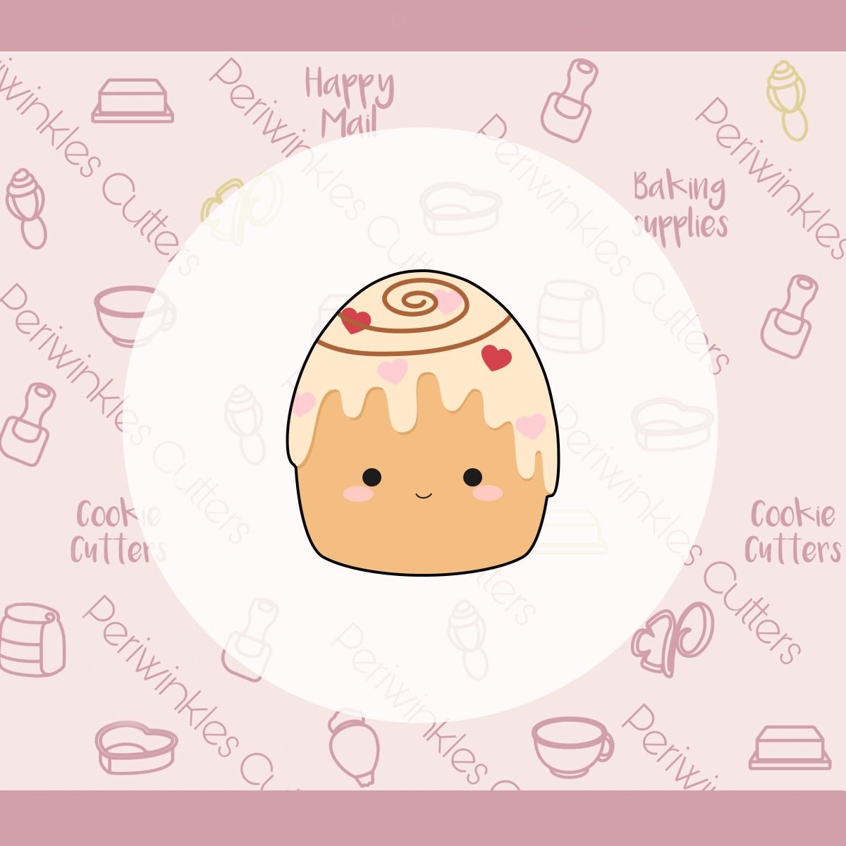 Squish Cinnamon Roll Cookie Cutter - Periwinkles Cutters Cookie Cutter