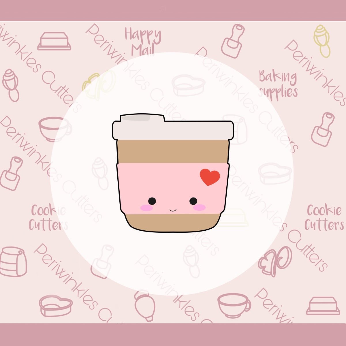 Squish Coffee Cup Cookie Cutter - Periwinkles Cutters Cookie Cutter