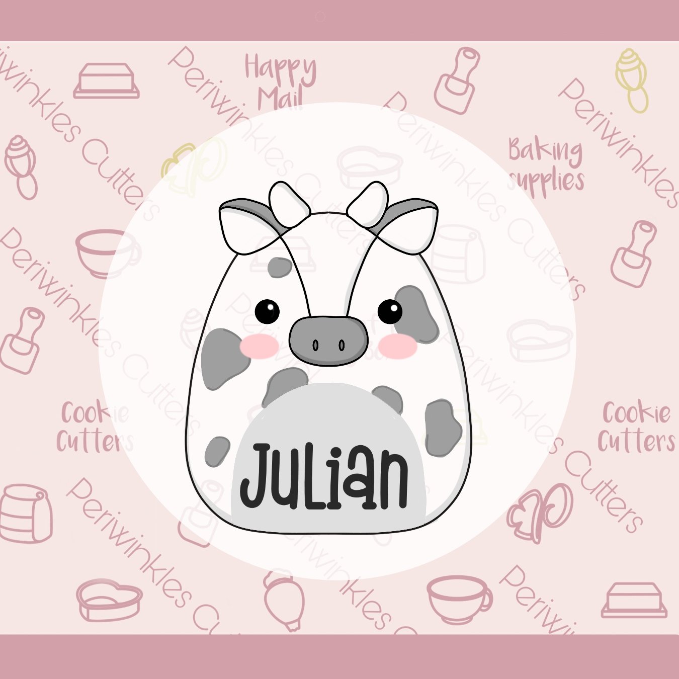 Squish Cow Plush Cookie Cutter - Periwinkles Cutters