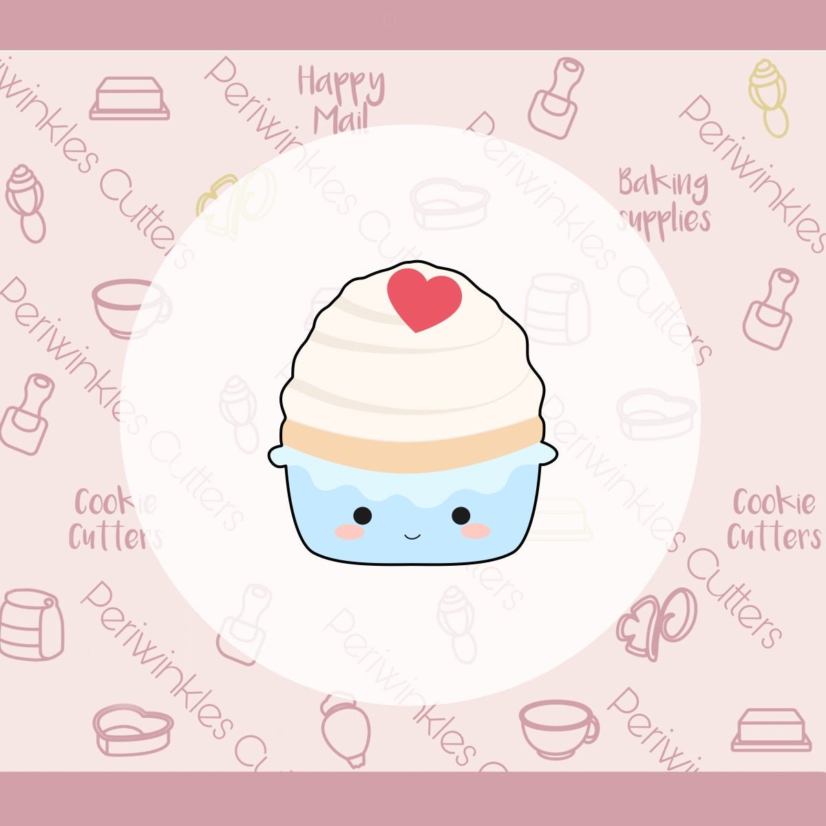 Squish Cupcake Cookie Cutter - Periwinkles Cutters Cookie Cutter