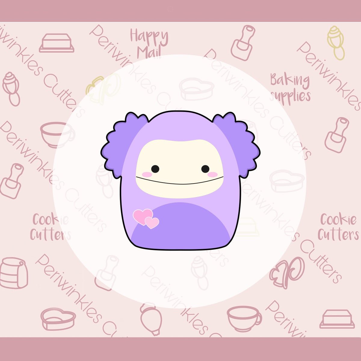 Squish Cute Monster Cookie Cutter - Periwinkles Cutters Cookie Cutter