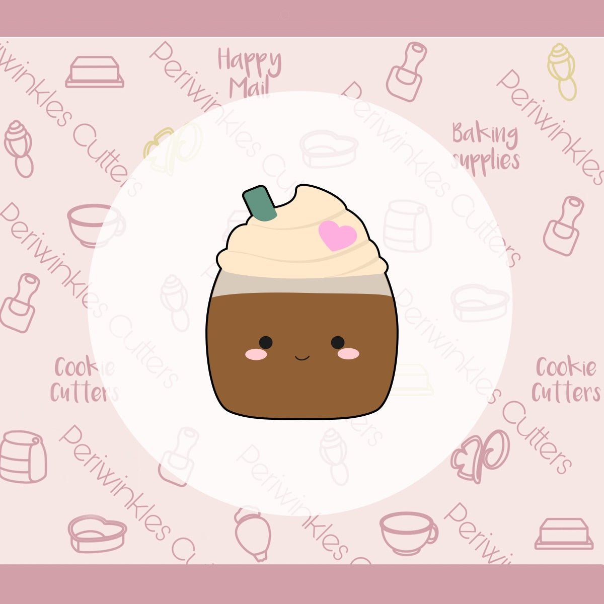 Squish Frappuccino Cookie Cutter - Periwinkles Cutters Cookie Cutter