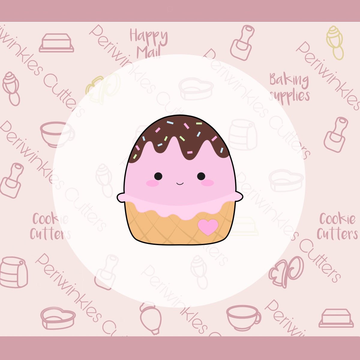 Squish Ice Cream Cookie Cutter - Periwinkles Cutters Cookie Cutter