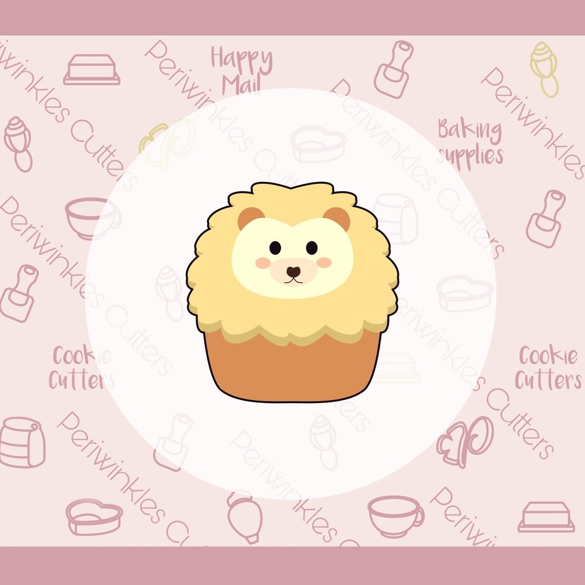 Squish Lion Cookie Cutter - Periwinkles Cutters Cookie Cutter