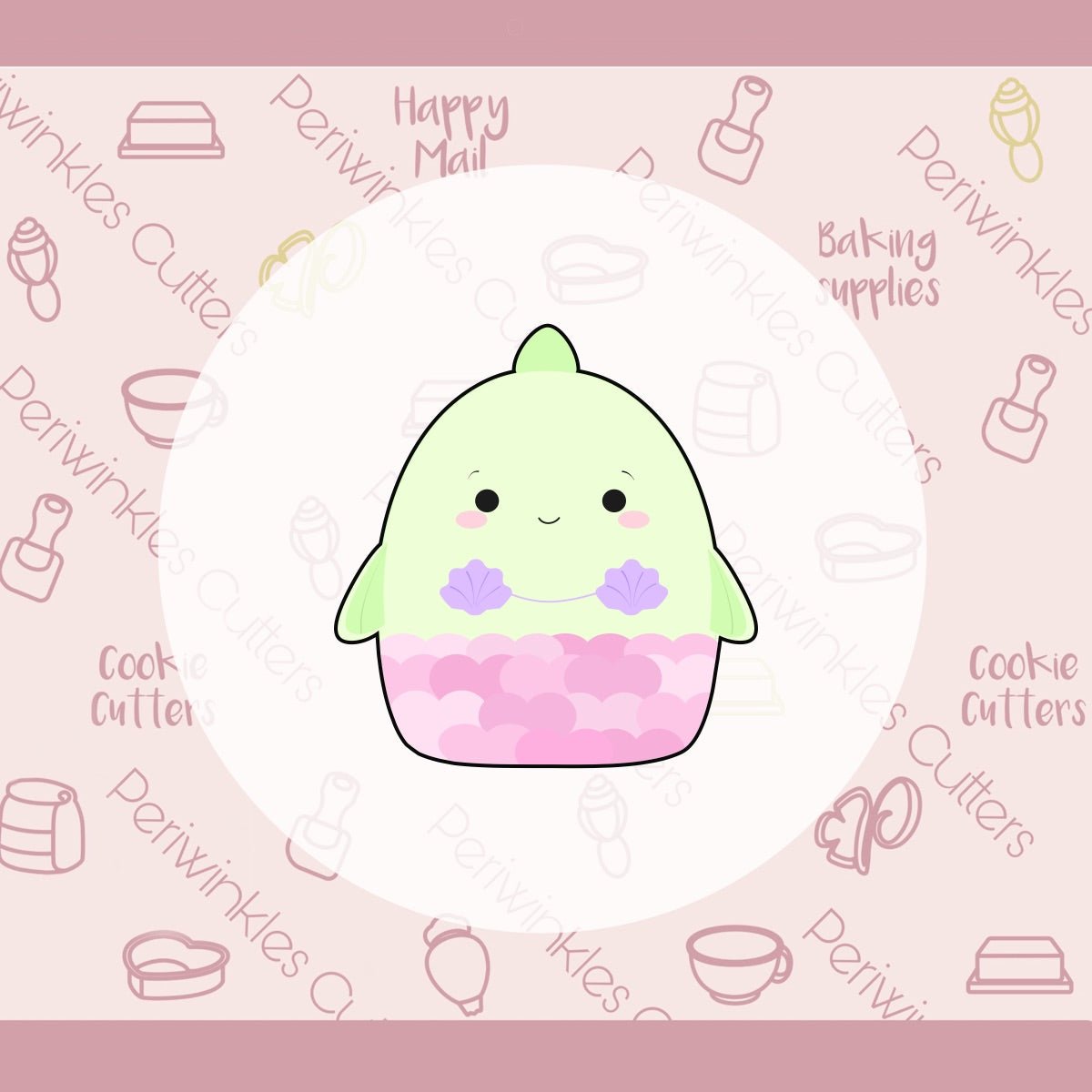 Squish Mermaid Whale Cookie Cutter - Periwinkles Cutters Cookie Cutter