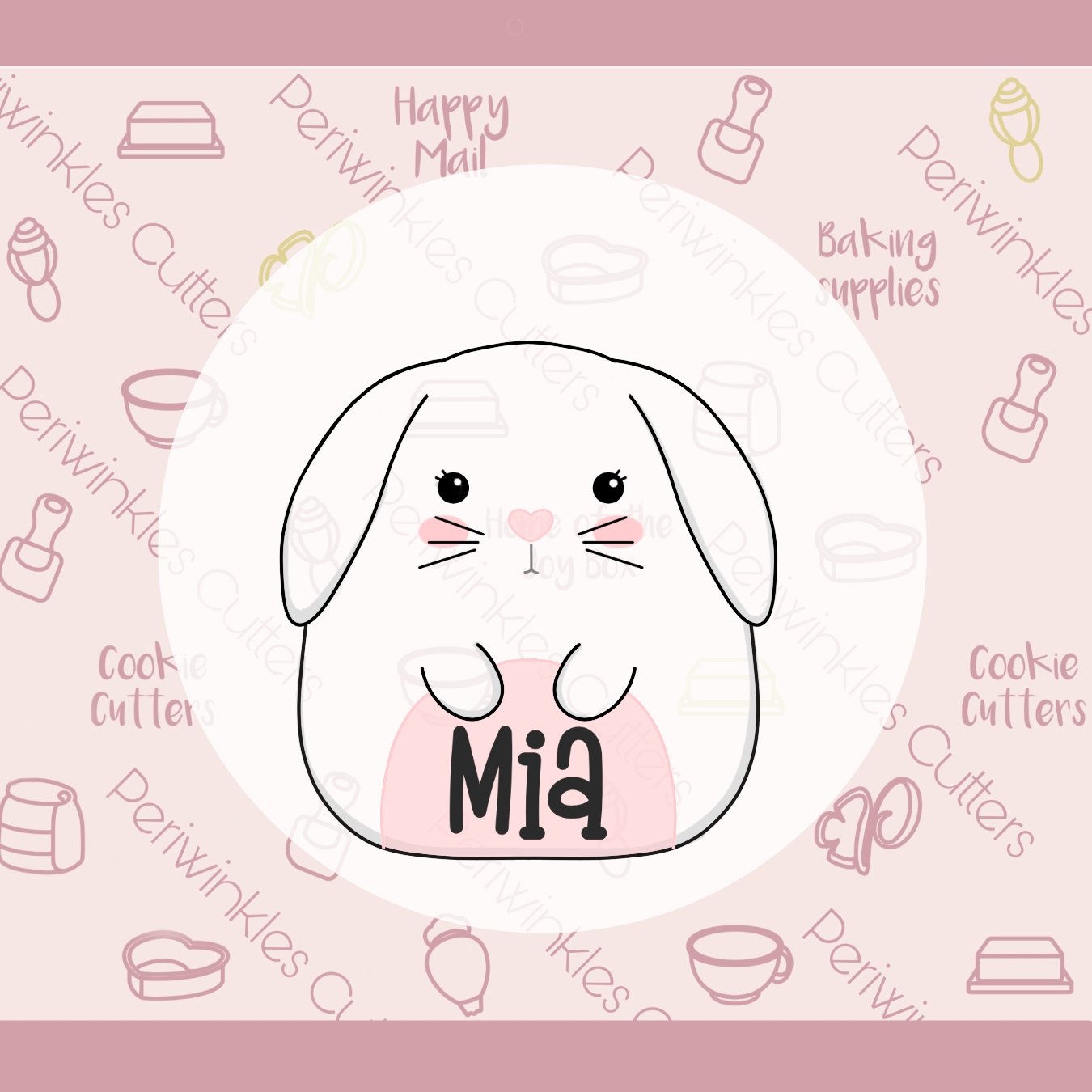 Squish Silly Bunny Plush Cookie Cutter - Periwinkles Cutters