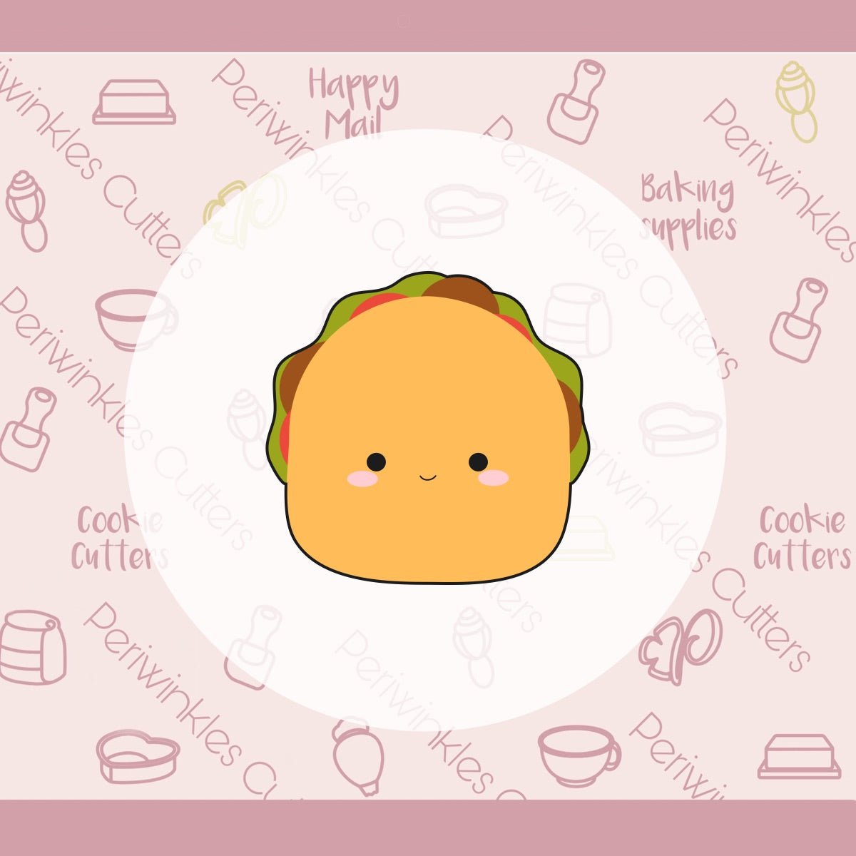 Squish Taco Cookie Cutter - Periwinkles Cutters Cookie Cutter