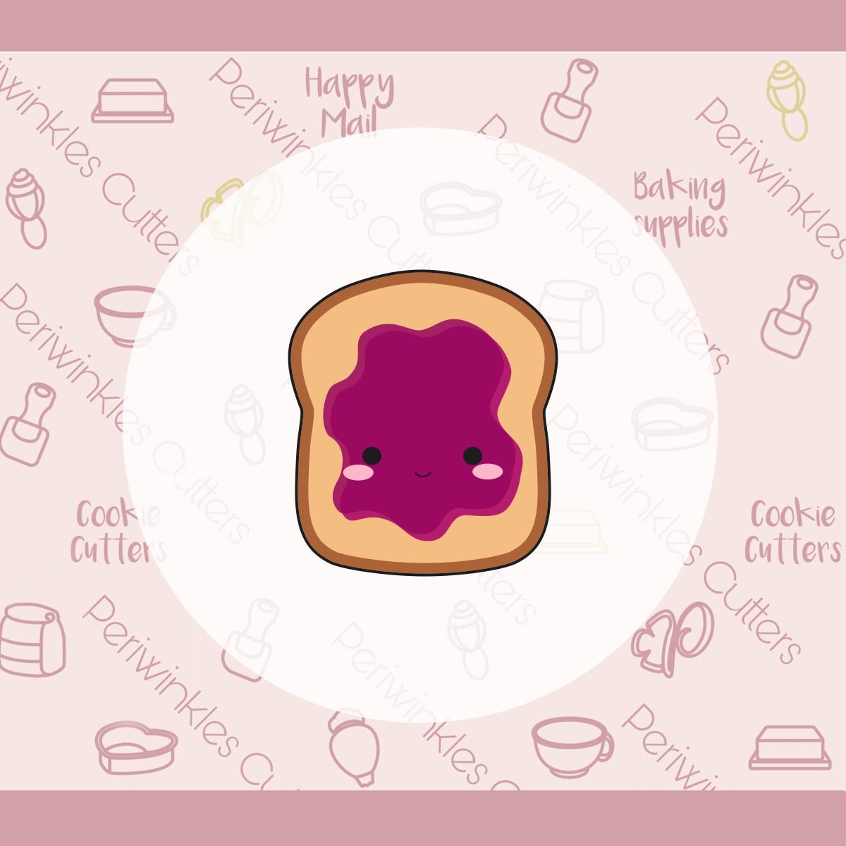 Squish Toast Cookie Cutter - Periwinkles Cutters Cookie Cutter