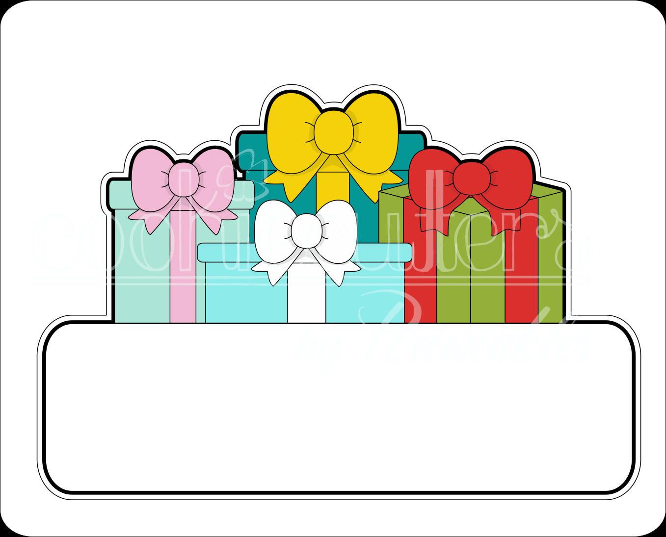 Stack of Presents Plaque Cookie Cutter - Periwinkles Cutters