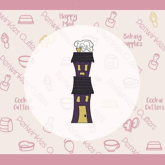 Stick Tallish Haunted House Cookie Cutter - Periwinkles Cutters