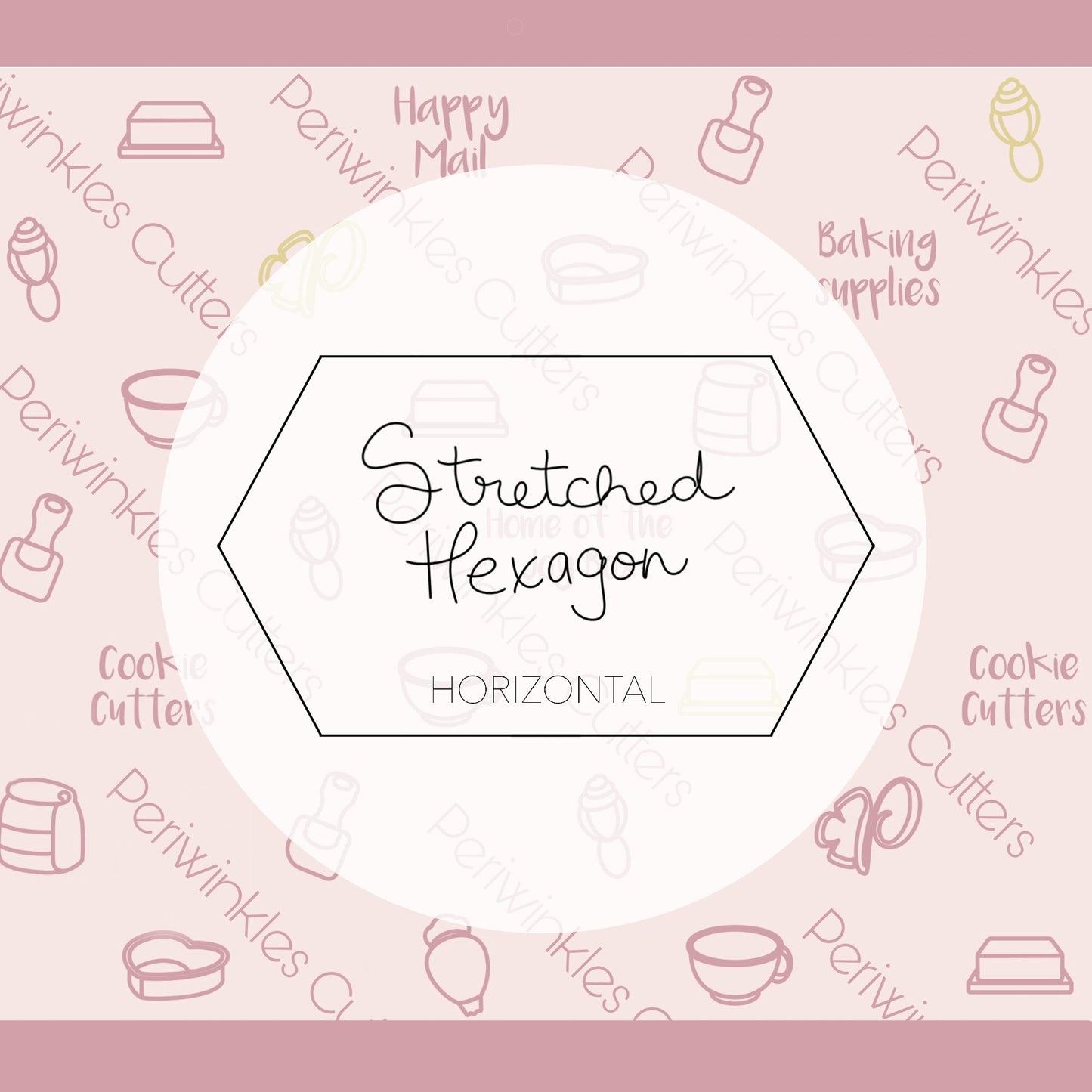 Stretched Hexagon Horizontal Cookie Cutter - Periwinkles Cutters