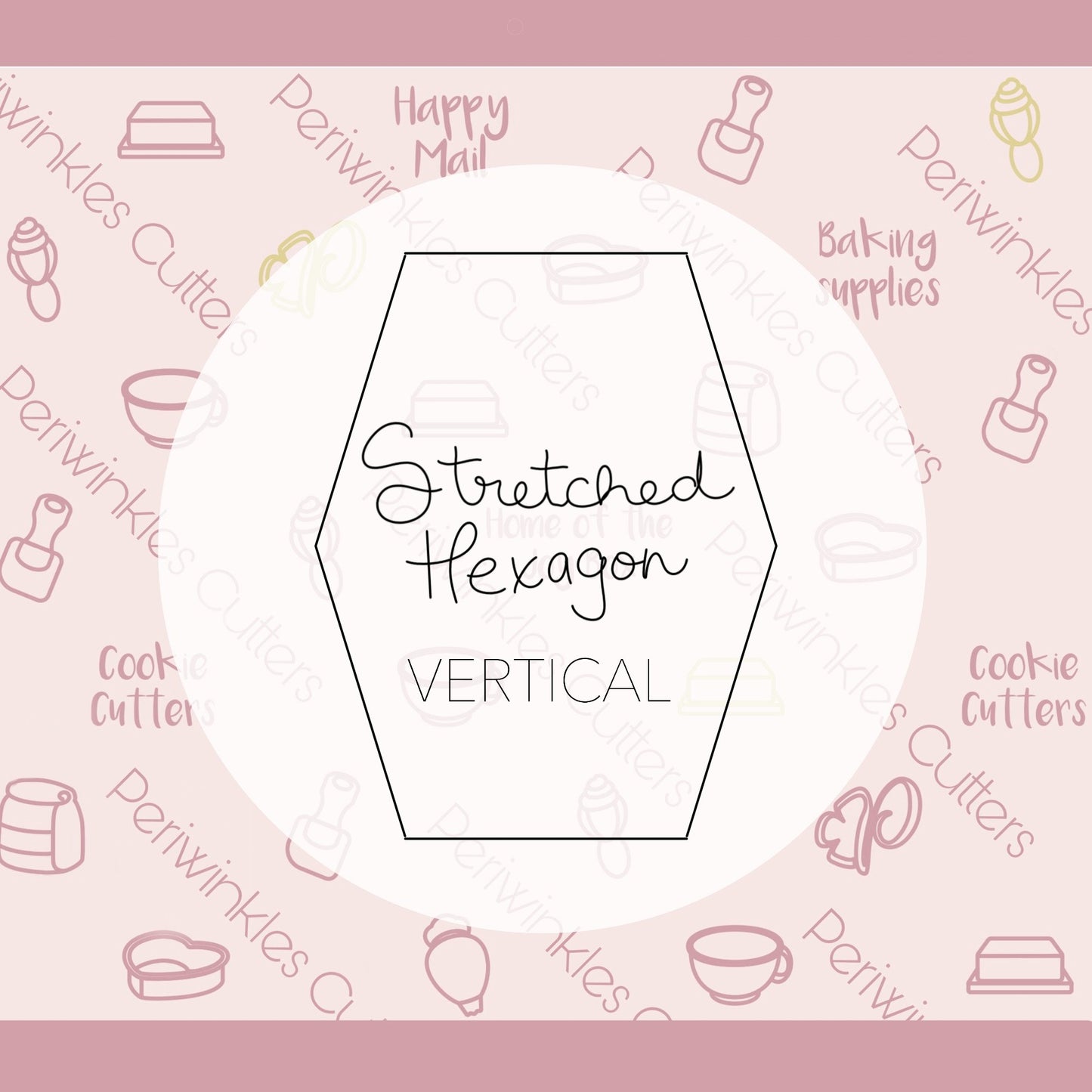 Stretched Hexagon Vertical Cookie Cutter - Periwinkles Cutters