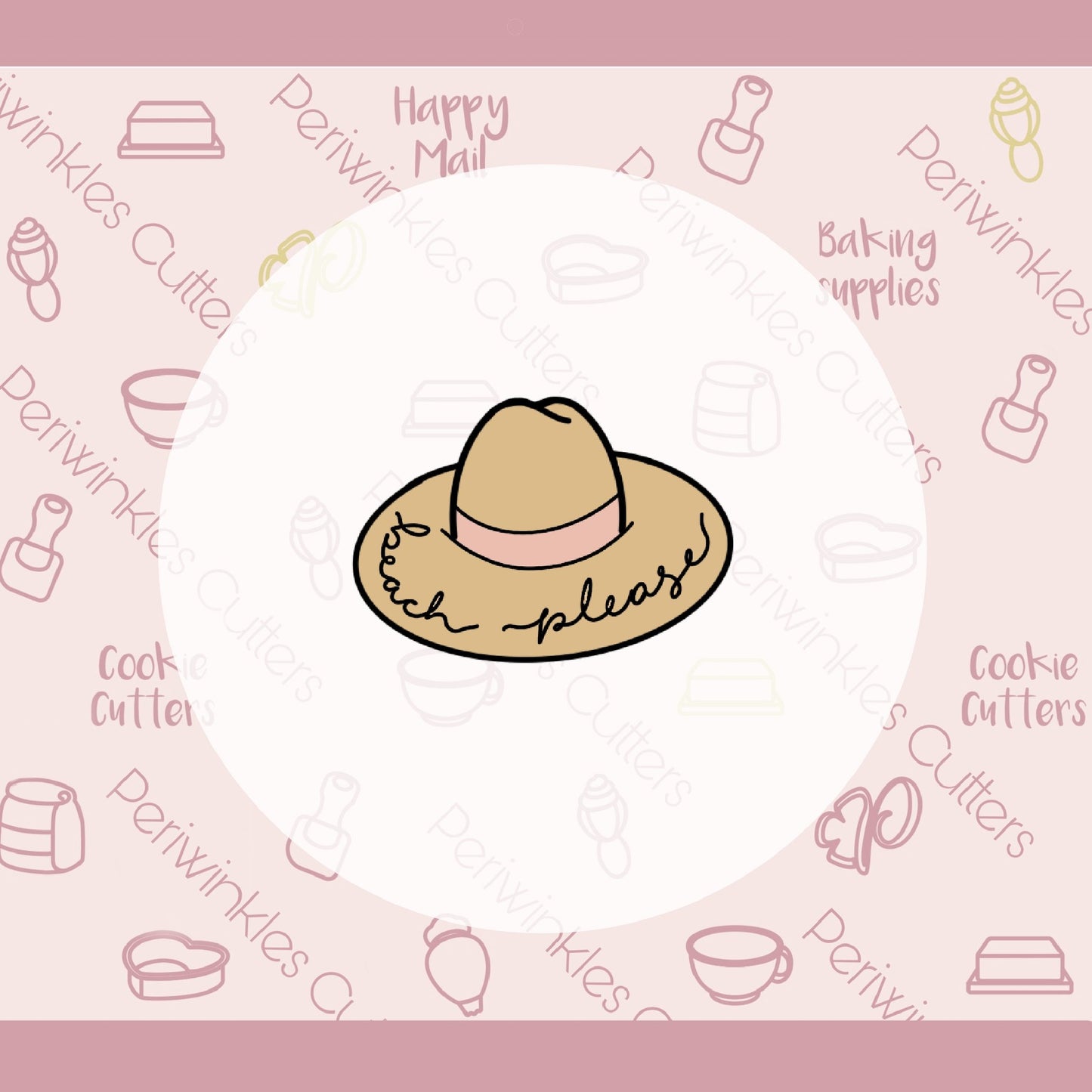 Summer Hat Cookie Cutter - Periwinkles Cutters