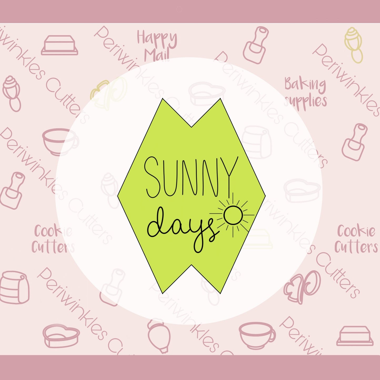 Summer Plaque Cookie Cutter - Periwinkles Cutters