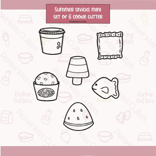 Summer Snacks Set of 6 Cookie Cutter - Periwinkles Cutters