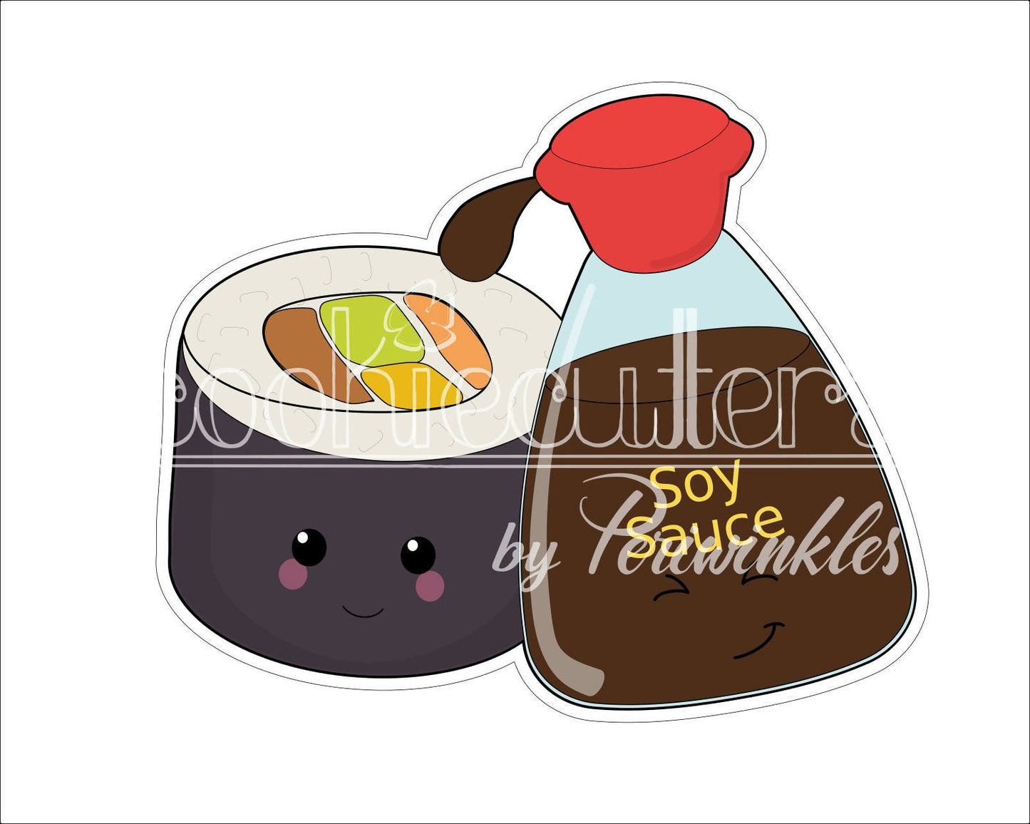 Sushi and Soy Sauce Cookie Cutter - Periwinkles Cutters