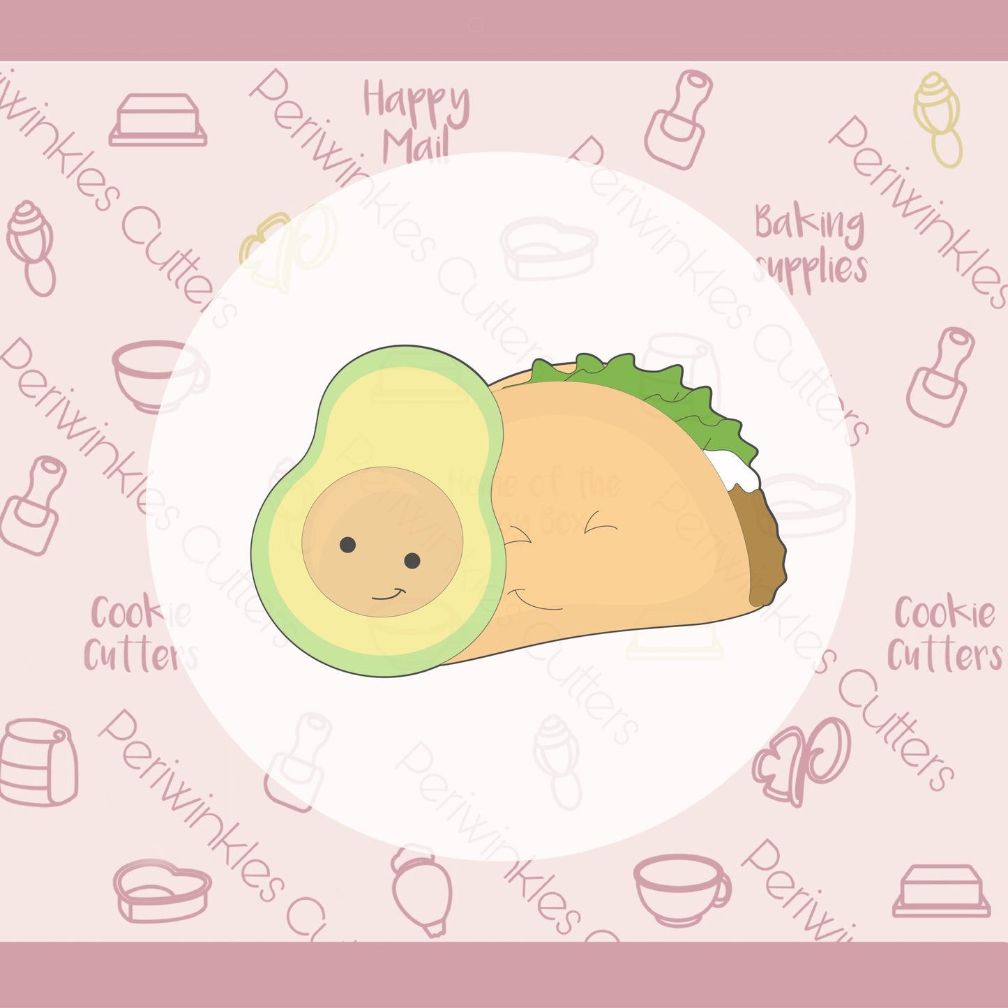 Taco and Avocado Cookie Cutter - Periwinkles Cutters