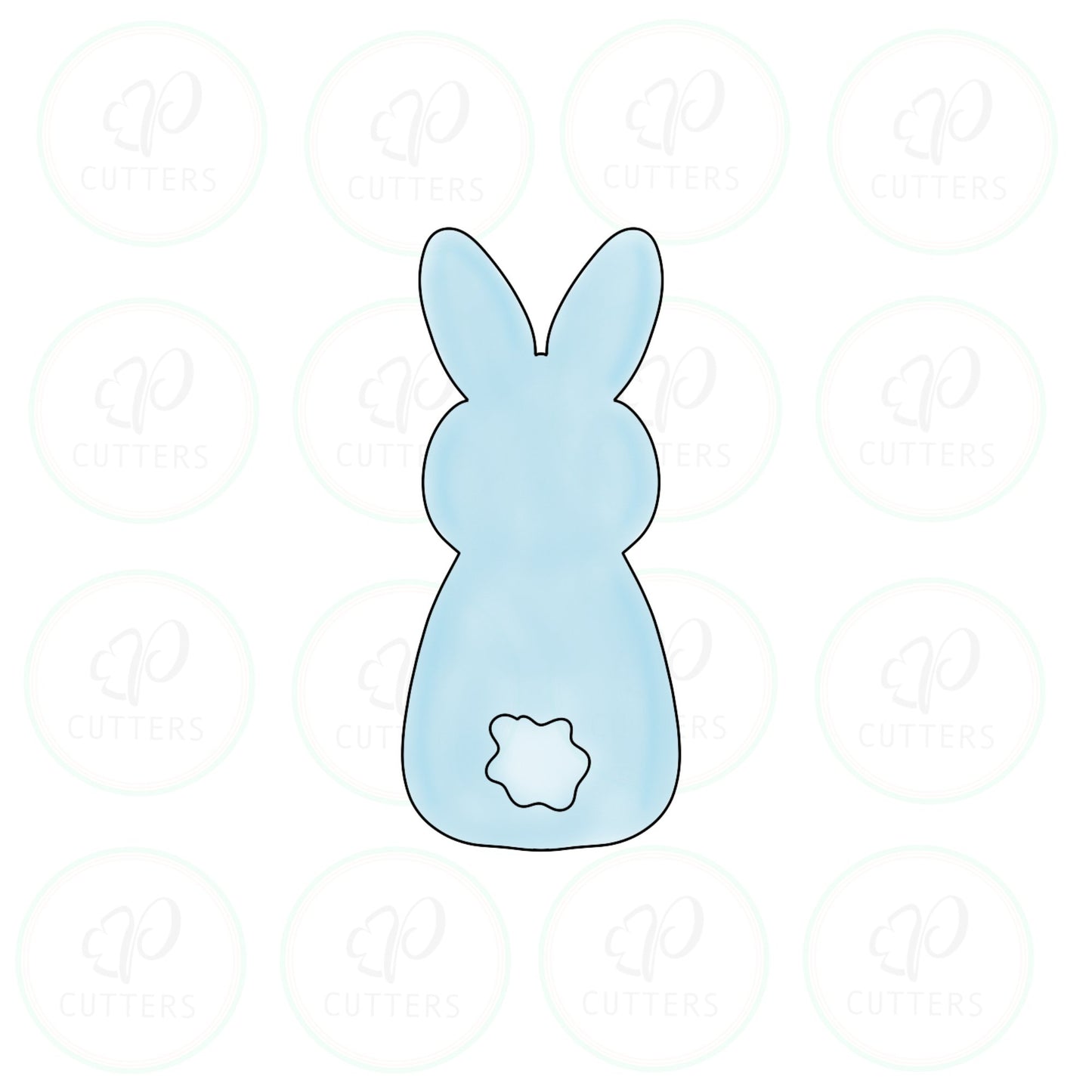 Tall Blue Bunny - Tall Cookie Cutter - Periwinkles Cutters