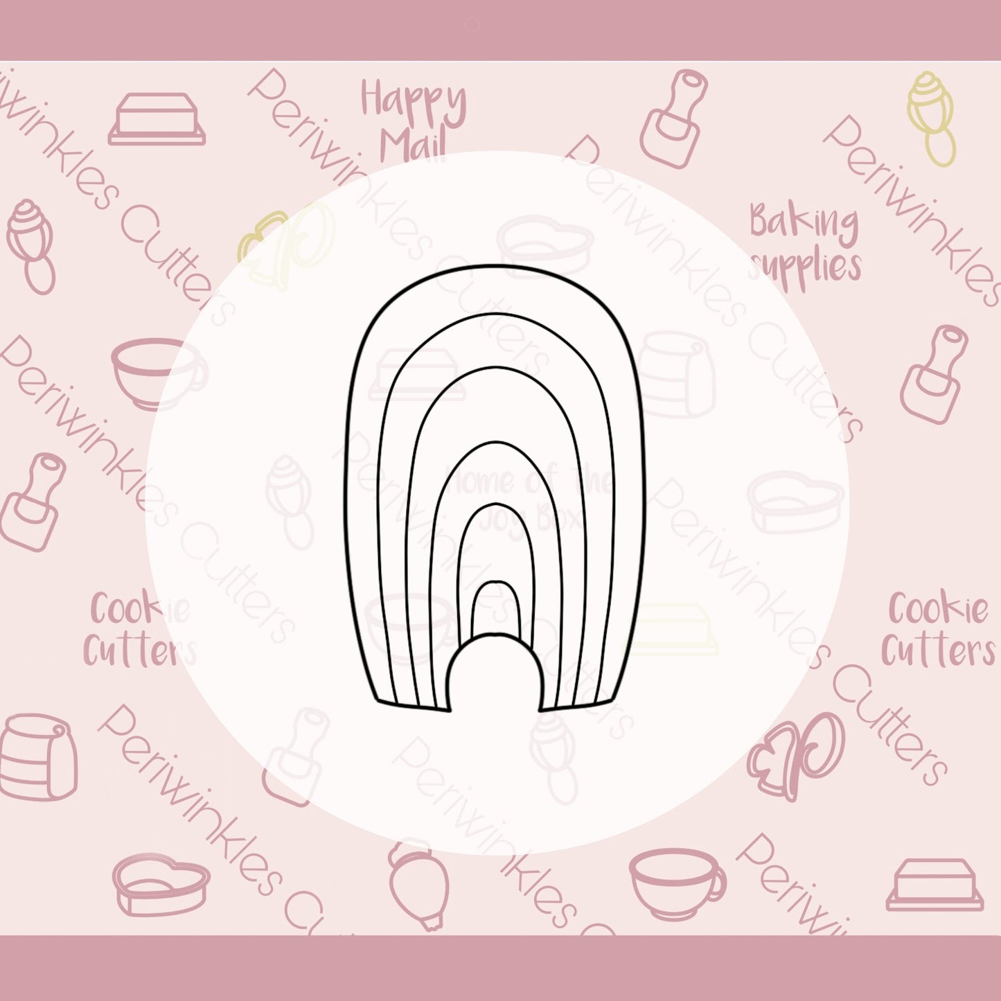 Tall Rainbow Cookie Cutter - Periwinkles Cutters