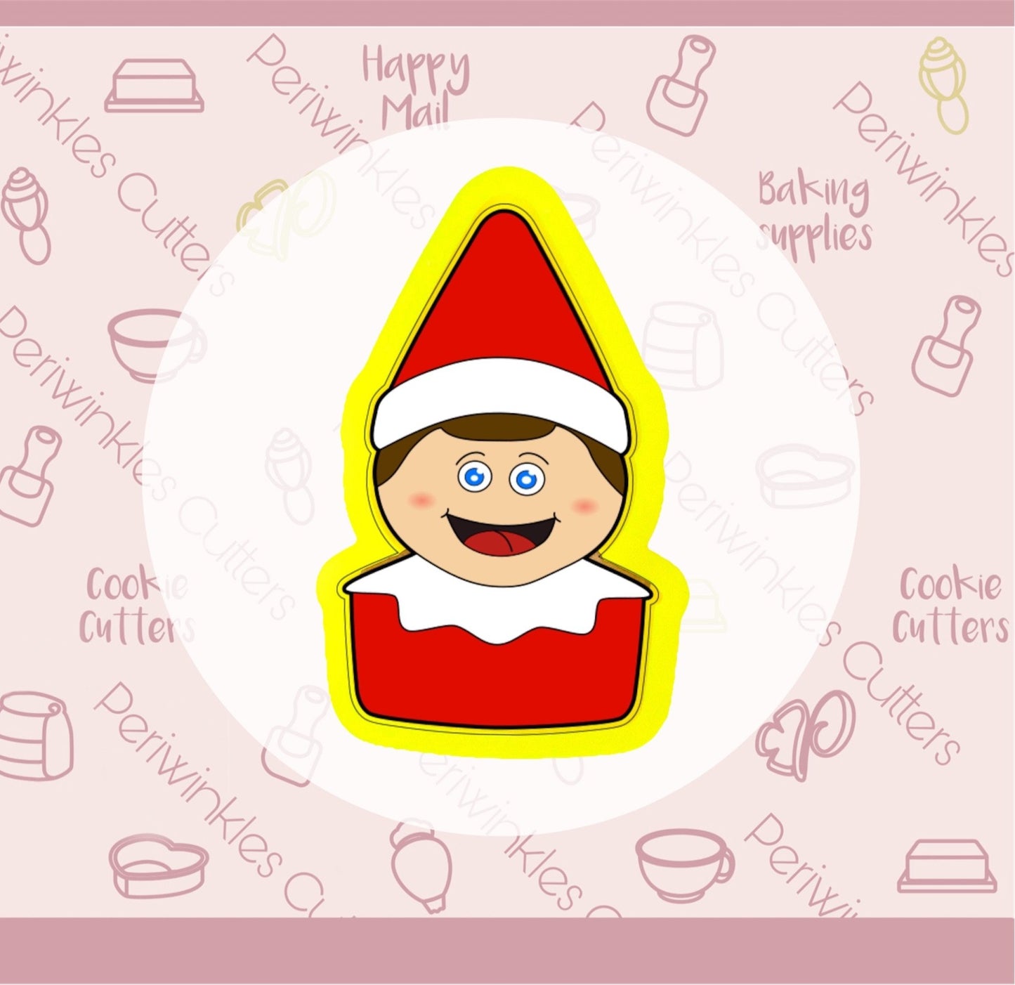 Tall Shelf Elf Face Cookie Cutter - Periwinkles Cutters