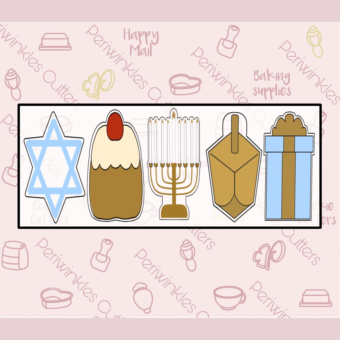 Tallish Dreidel Cookie Cutter - Periwinkles Cutters