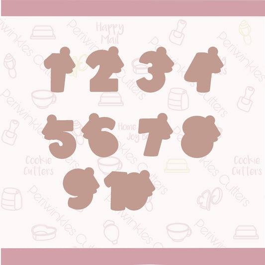 Tassel Numbers Cookie Cutter (Set of 10) - Periwinkles Cutters