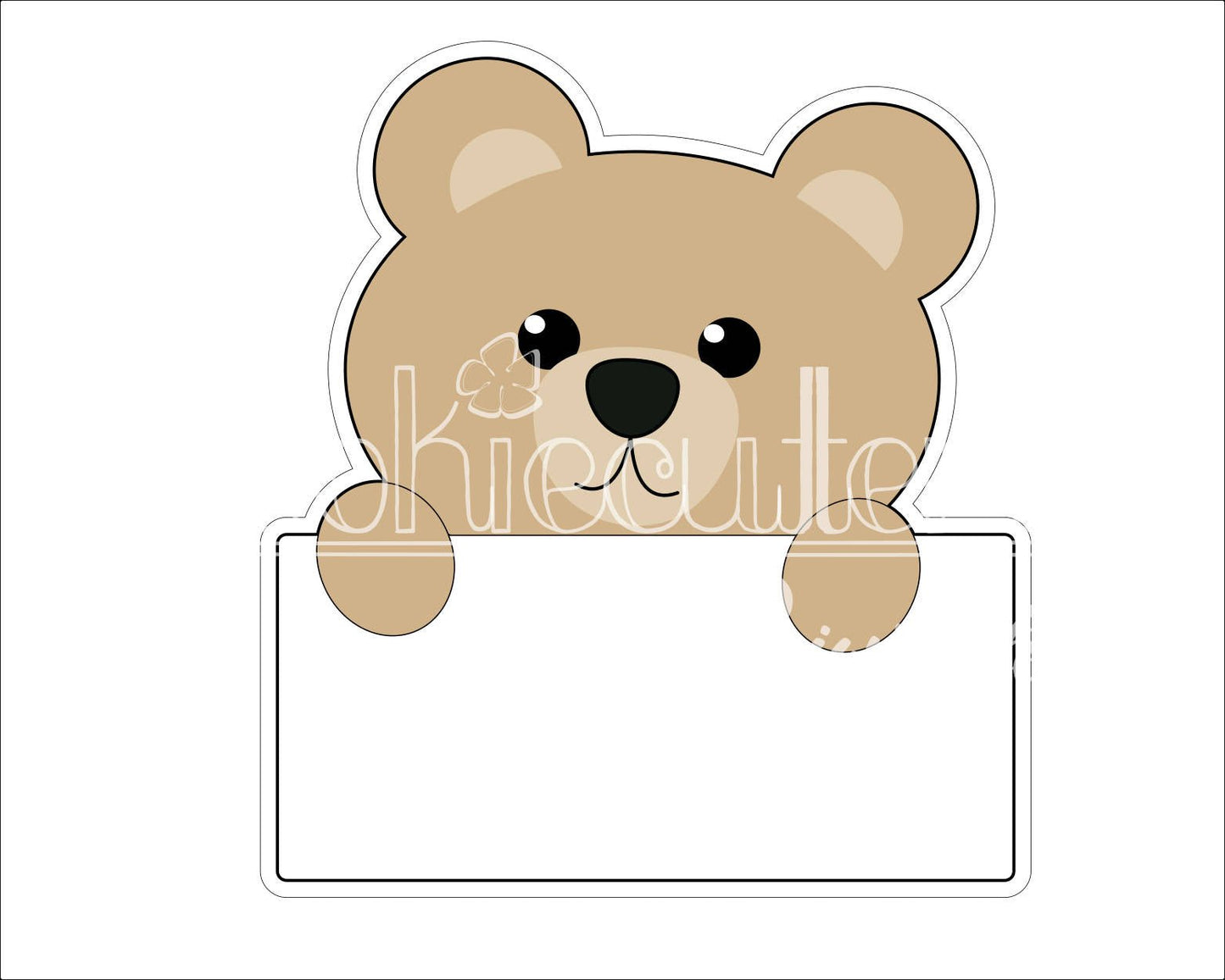Teddy Bear Plaque Cookie Cutter - Periwinkles Cutters