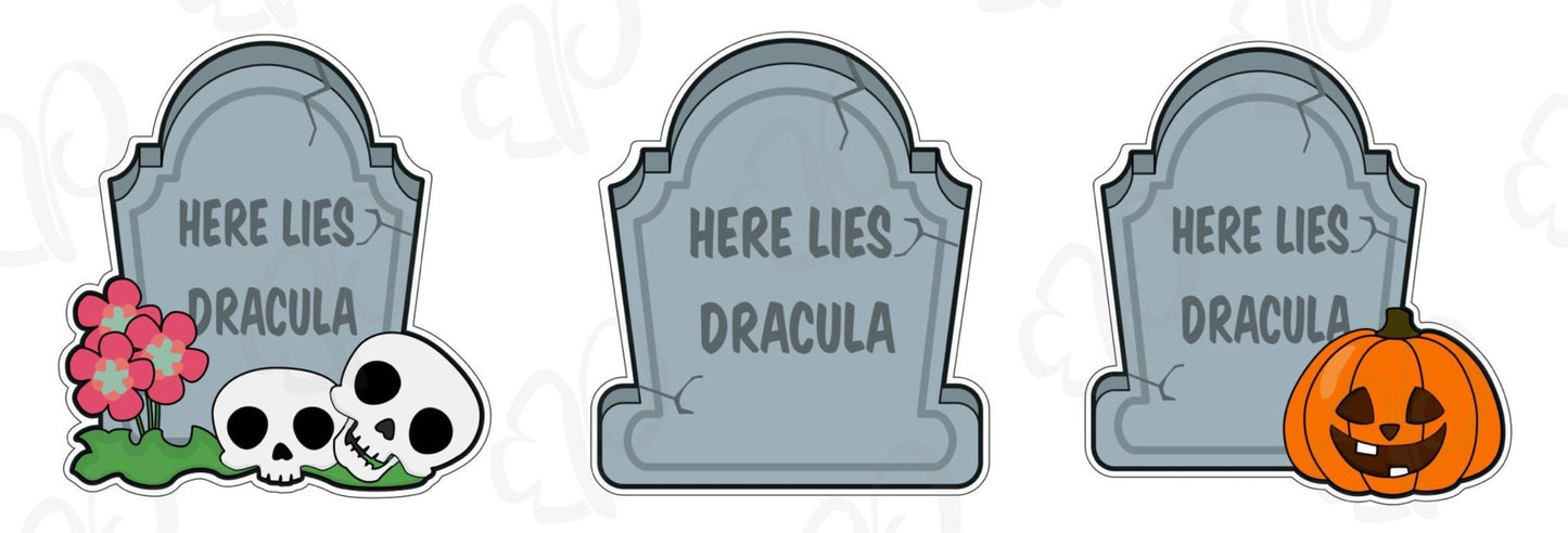 Tombstone with Skulls Cookie Cutter - Periwinkles Cutters