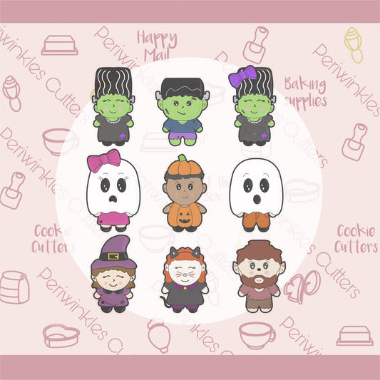 Trick or Treater Ghost Girl Cookie Cutter - Periwinkles Cutters