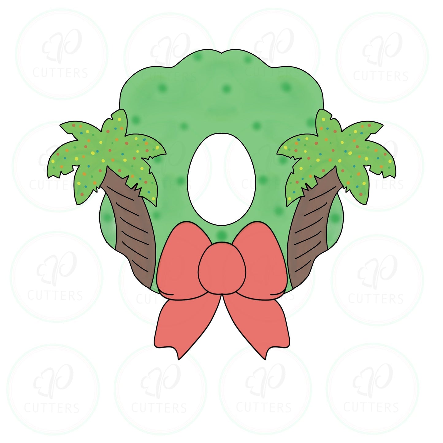 Tropical Christmas Door Wreath Cookie Cutter - Periwinkles Cutters