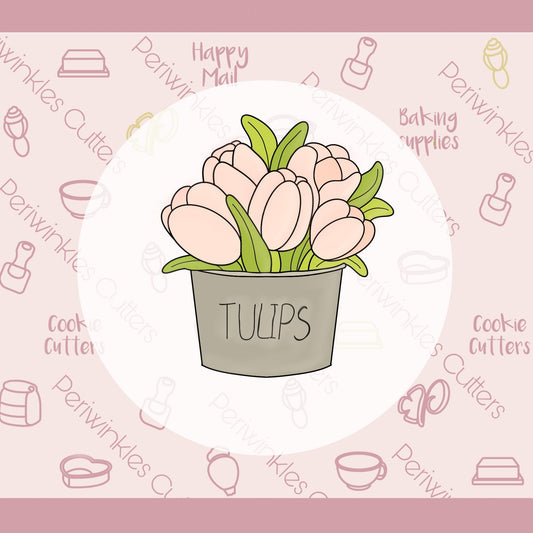 Tulip Bucket 2021 Cookie Cutter - Periwinkles Cutters