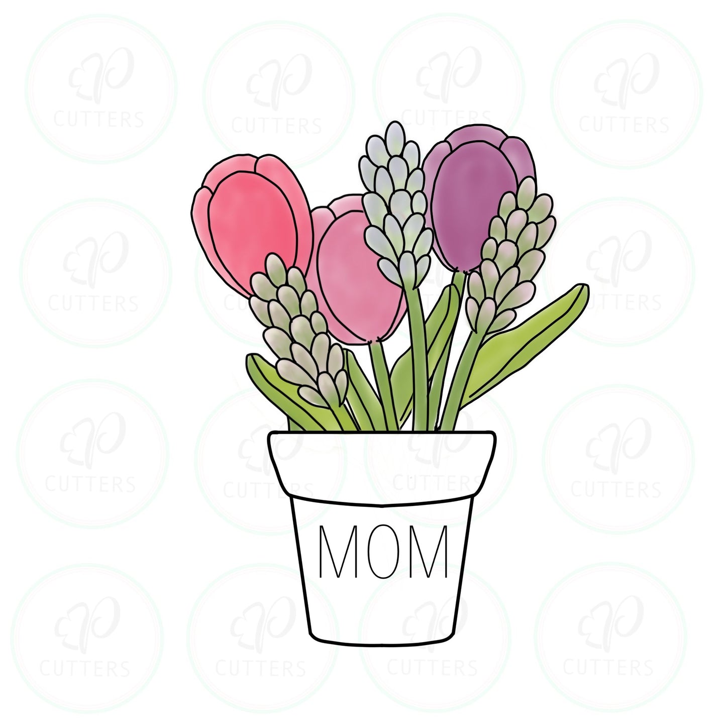 Tulip Pot Cookie Cutter - Periwinkles Cutters