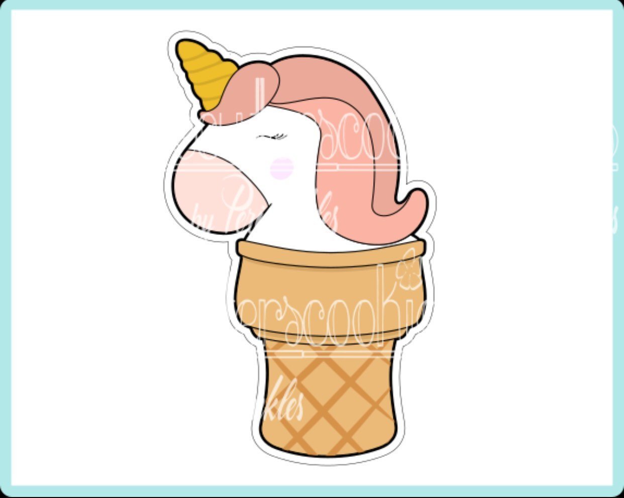 Unicorn Ice cream Cookie Cutter - Periwinkles Cutters